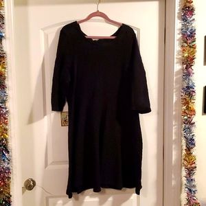 3/4 Sleeve Black Dress